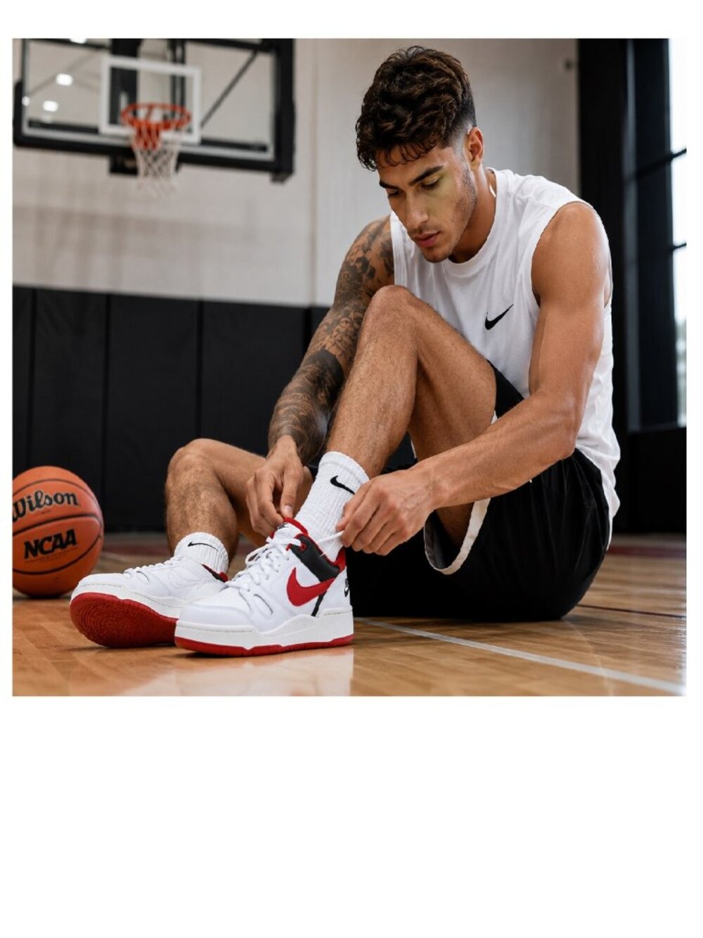 Nike Full Force Low Men’s Sneakers White Black Red FB1362-102